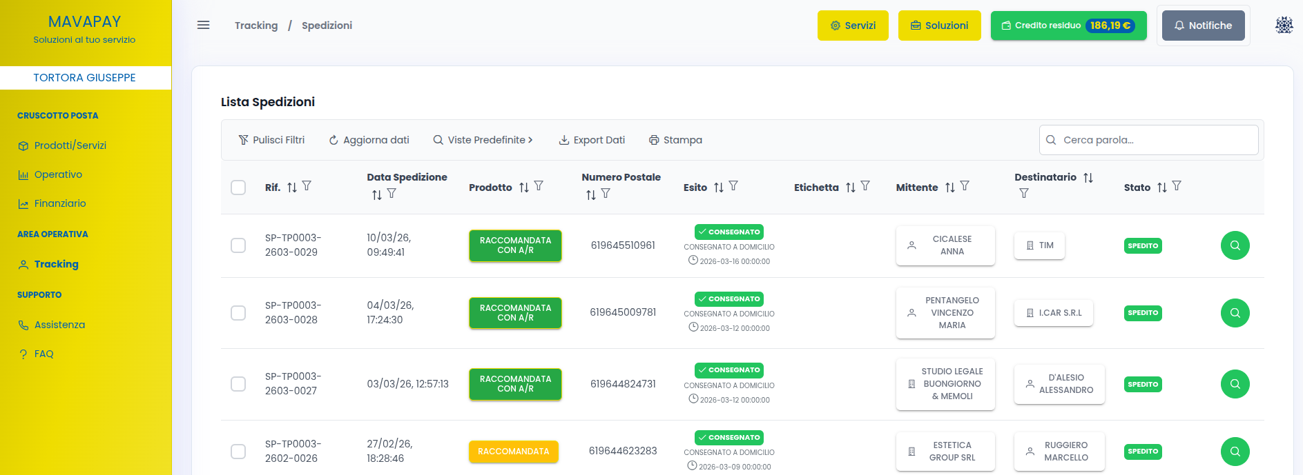 ResiPostali.it Tracking Prodotto